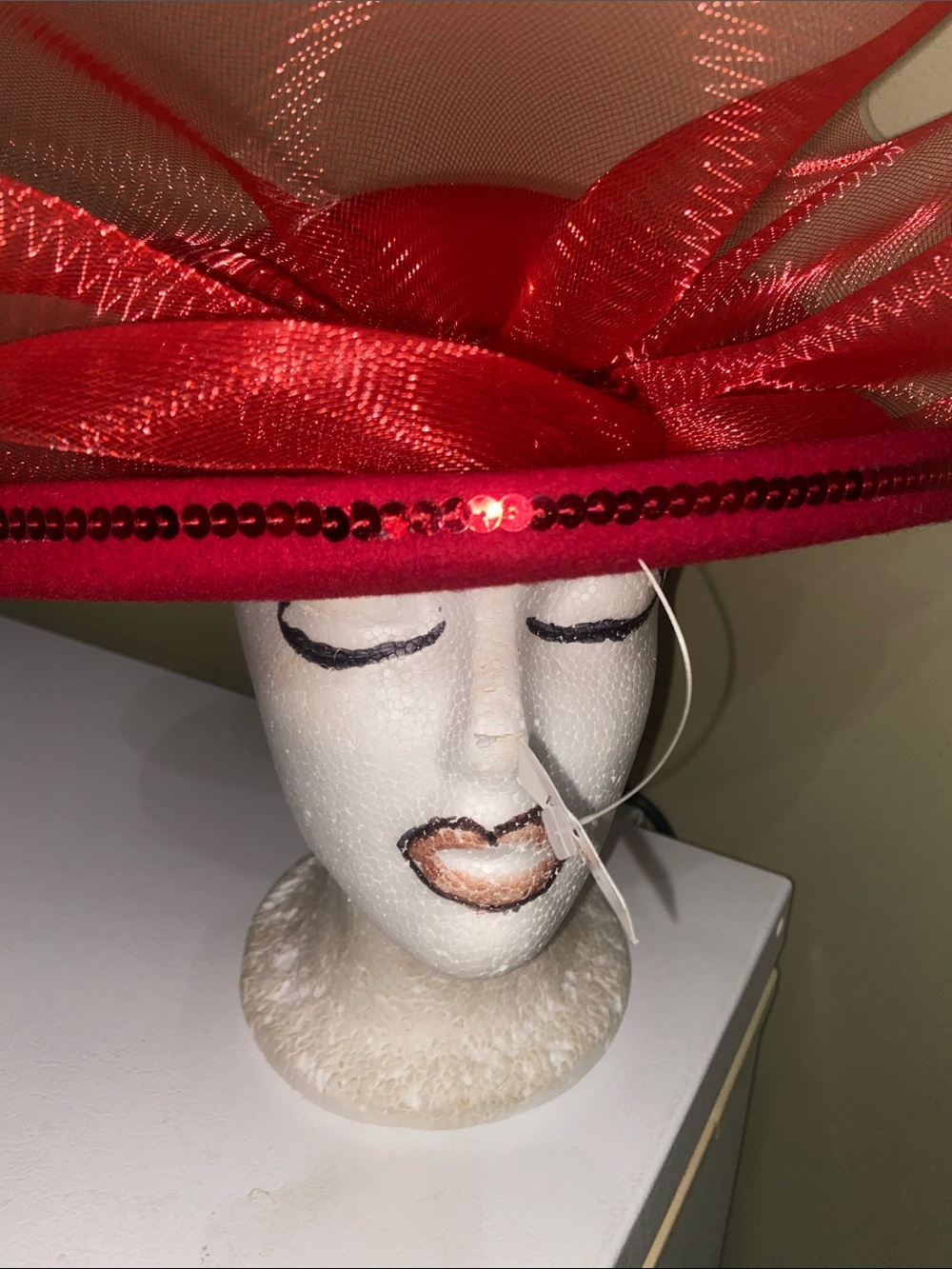 NWT Pretty Red Dress Hat / Church Hat by J C Penny
